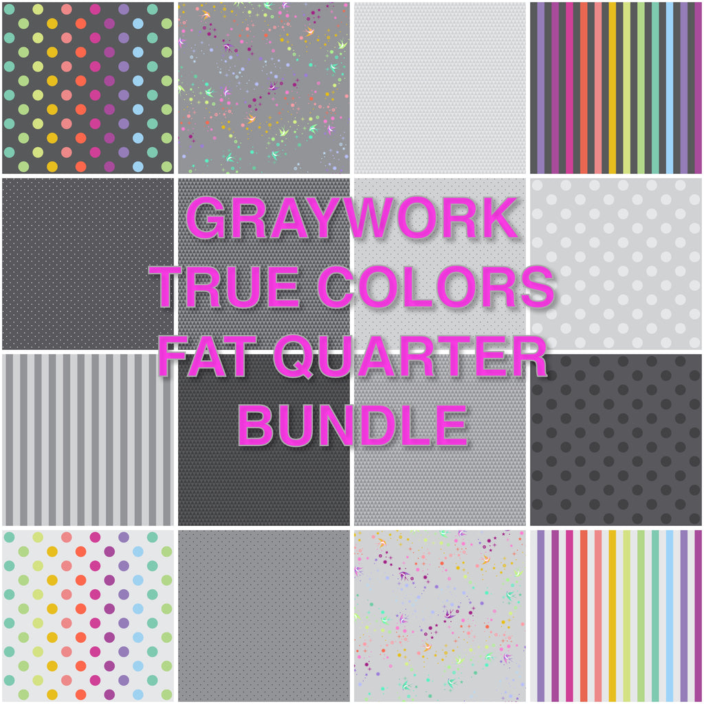 **Pre Order GRAYWORK TRUE COLORS Fat Quarter Bundle (16 Fabrics) due to arrive Oct/Nov 2025