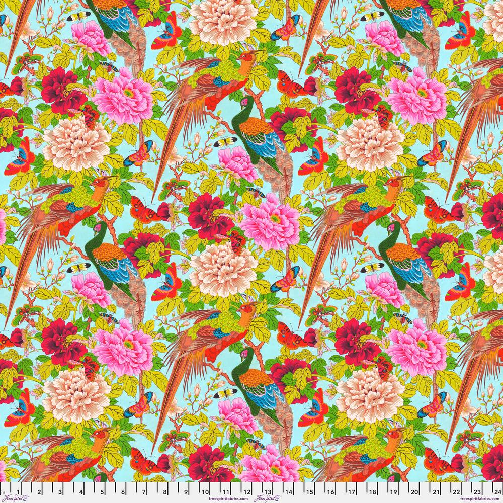 *REMNANT TEMPLE GARDEN Pheasants and Butterflies - PWSL120.MULTI - 1.4 Metres