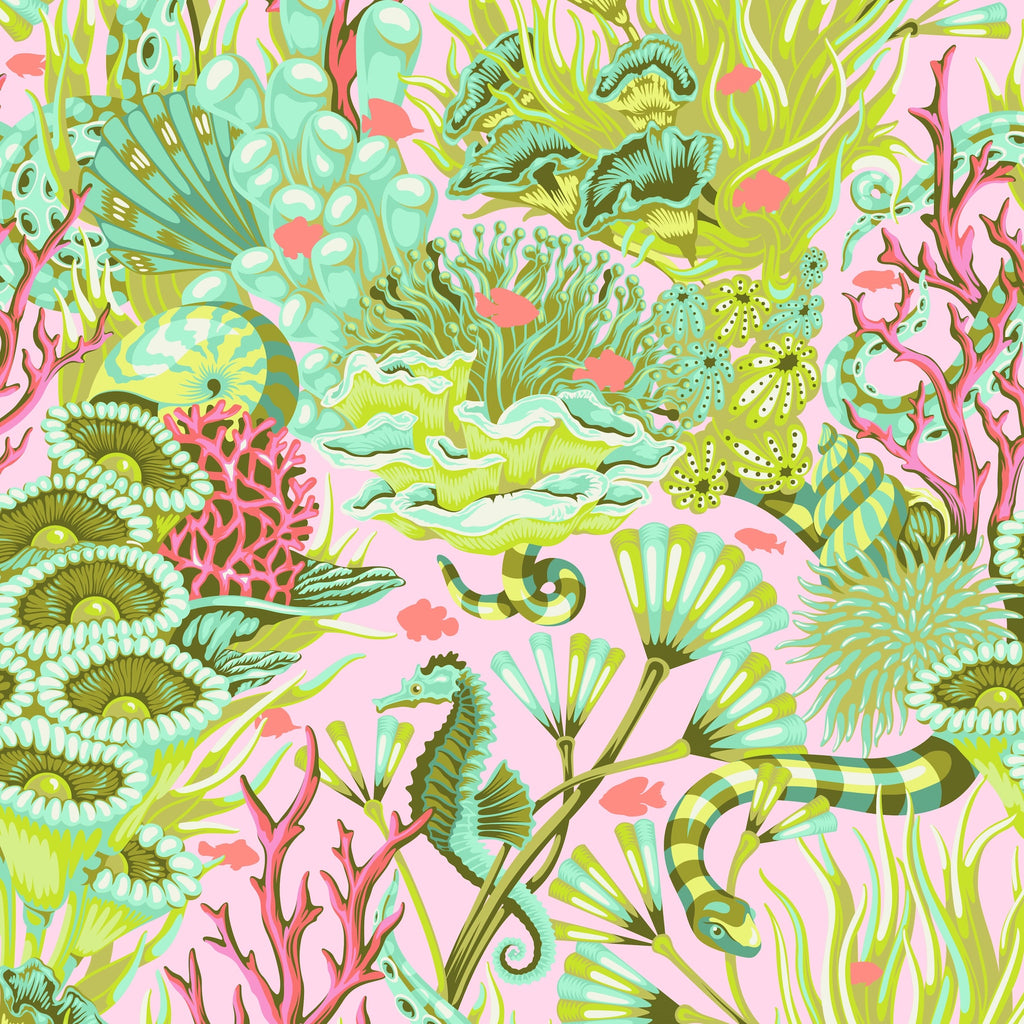 *Pre Order Floral Reef PWTP264.CORALLINE Reef What You Sew.Priced per 25 Cm. Due April/May