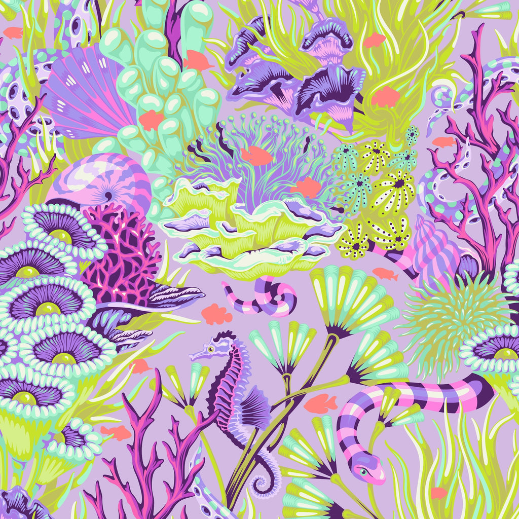 *Pre Order Floral Reef PWTP264.ULTRAVIOLET Reef What You Sew.Priced per 25 Cm. Due April/May