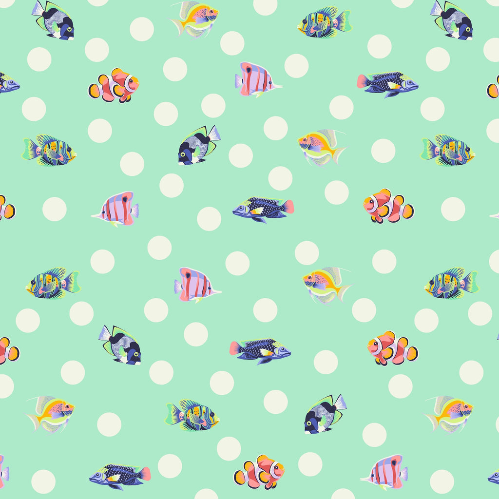 *Pre Order Floral Reef PWTP268.SEAFOAM School Crossing.Priced per 25 Cm. Due April/May