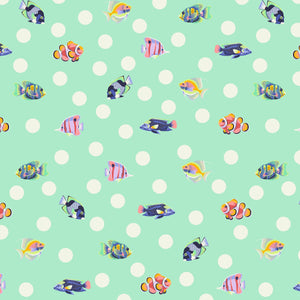 *Pre Order Floral Reef PWTP268.SEAFOAM School Crossing.Priced per 25 Cm. Due April/May