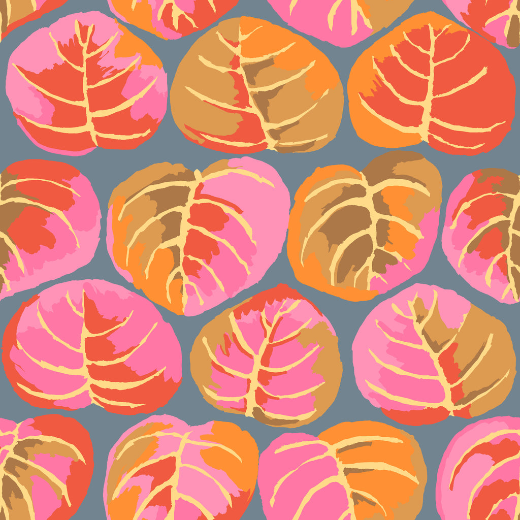 **KFC Palm Leaves PINK WIDEBACK - QBGP010.Priced per 50 cm