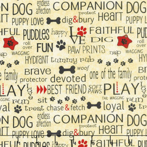 Dog Wisdom - Words A/O Golden Tan.Priced per 25cm