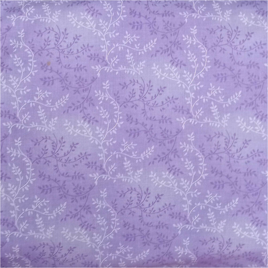**Lavender Leafy Vine #402 108" / 270cm Wideback.Priced per 50 cm.