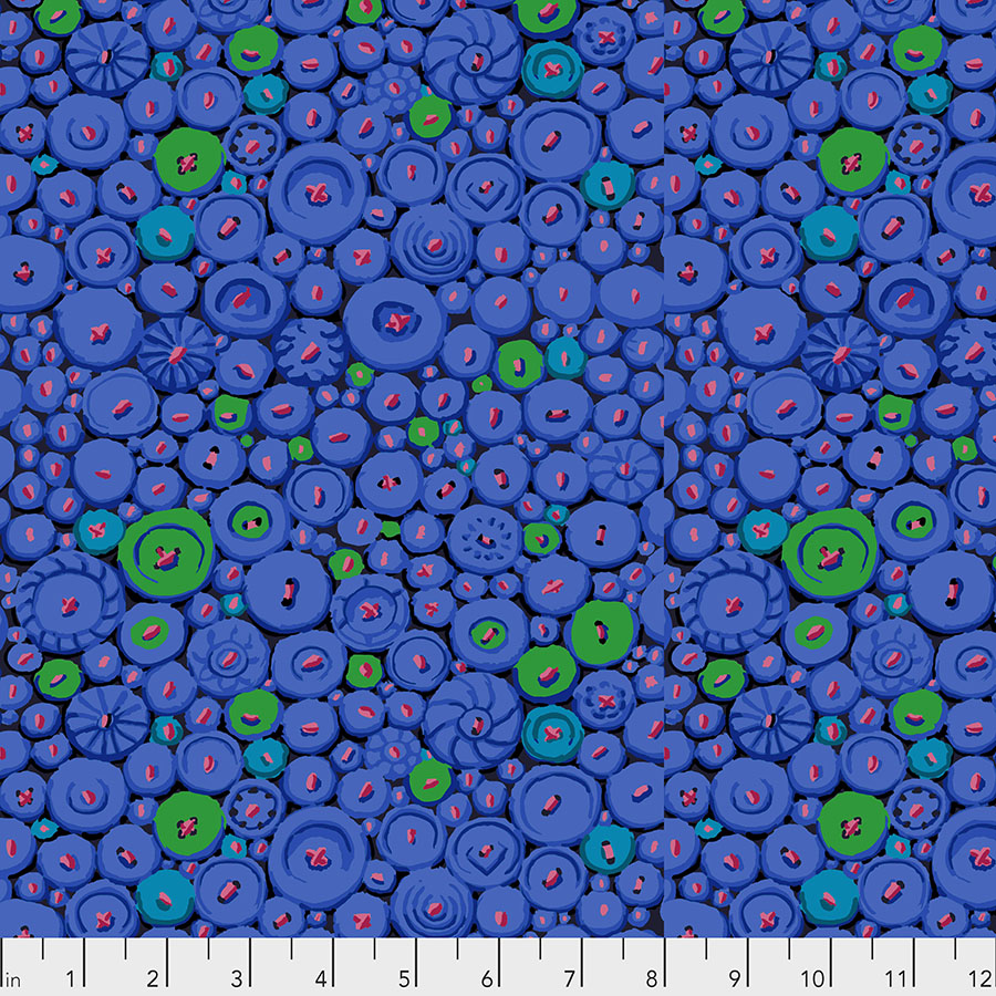 *REMNANT - KFC Button Mosaic Blue PWGP182 - 1.1 Metres