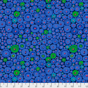 *REMNANT - KFC Button Mosaic Blue PWGP182 - 1.1 Metres
