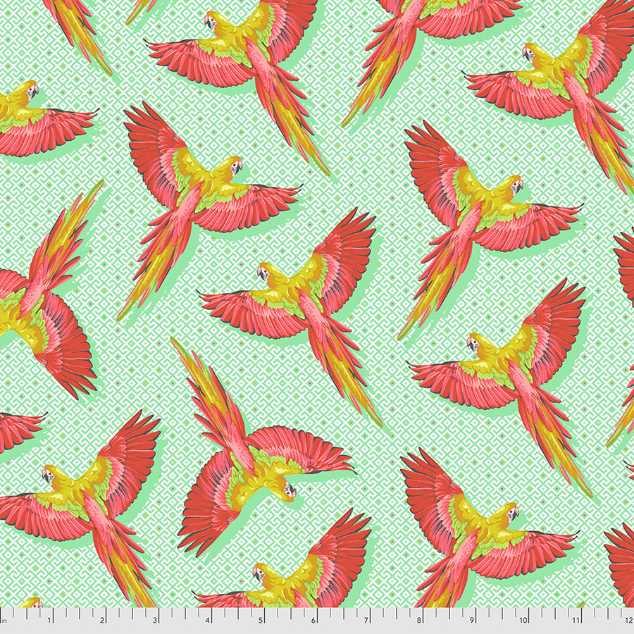 DAYDREAMER Macaw Ya Later MANGO PWTP170. Priced per 25cm.Tula Pink