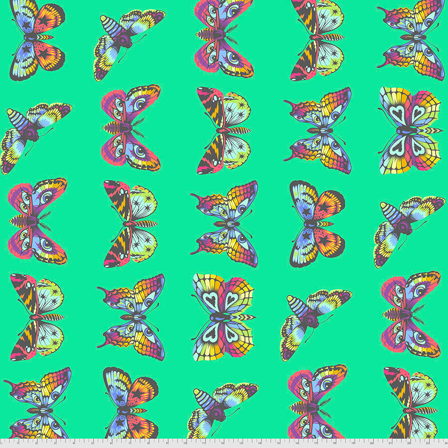 DAYDREAMER Butterfly Hugs LAGOON PWTP171. Priced per 25cm Tula Pink