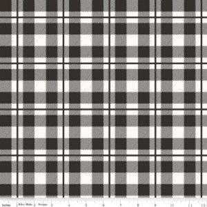 A checkered pattern fabric in black and white, typically used for sewing and crafts.