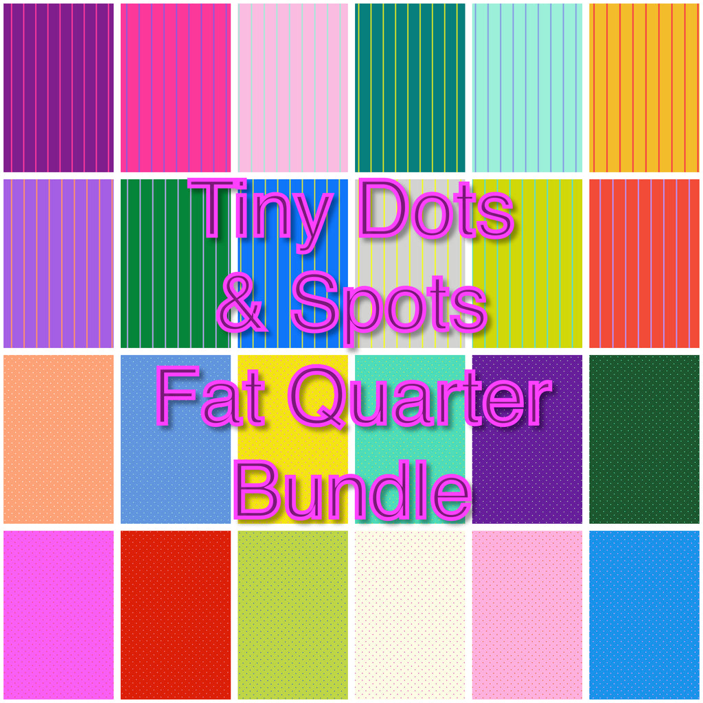 *#Tiny Co-Ordinates - Tiny Dots & Stripes by Tula Pink FAT QUARTER BUNDLE - (24 Fabrics)