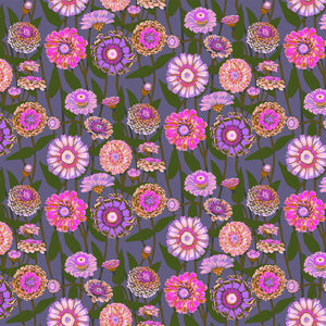 Pattern of colorful flowers on a dark background
