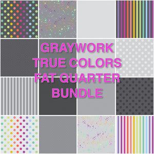 **Pre Order Gray TRUE COLORS Fat Quarter Bundle (16 Fabrics) due to arrive Oct/Nov 2025