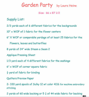 Garden Party by Laura Heine Quilt Pattern