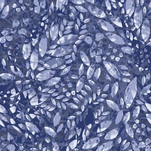 **MAYWOOD Beautiful Dappled Blue/White Leaves WIDEBACK 108" / 270 cms. Priced per 50 Cm.