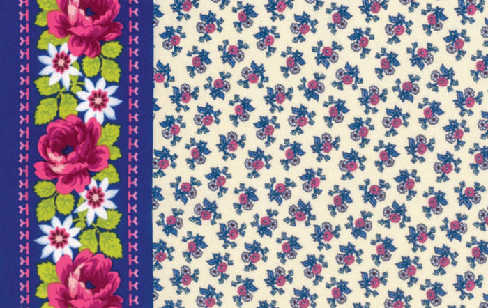 Neptune & The Mermaid Tokyo Milk - Floating Millefleur - BORDER PRINT PWTM007.8IVOR.Priced per 25cm