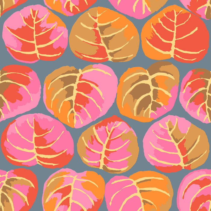 **KFC Palm Leaves PINK  WIDEBACK -  QBGP010.Priced per 50 cm