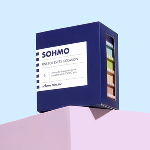 Blue box with SOHMO branding on a light blue background