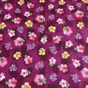 Floral pattern on a purple background