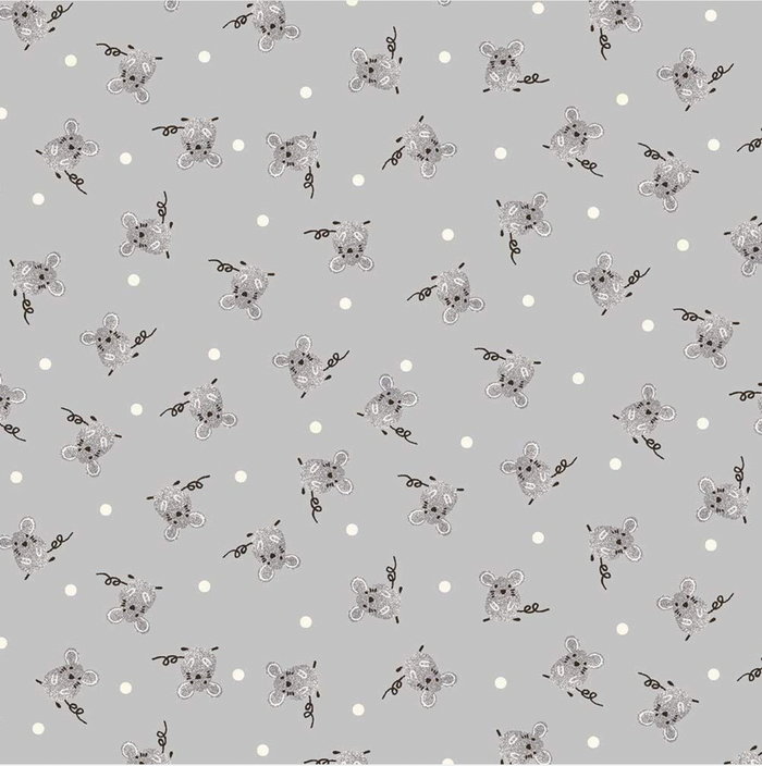 Windham - Julia Cute Mice GREY Polkadot Tiny Mouse 51129-1.Priced per 25 Cm.