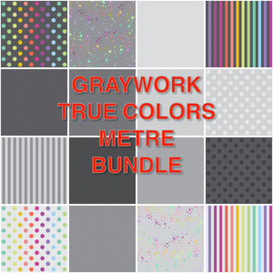 **Pre Order Gray TRUE COLORS Metre Bundle (16 Fabrics) due to arrive Oct/Nov 2025