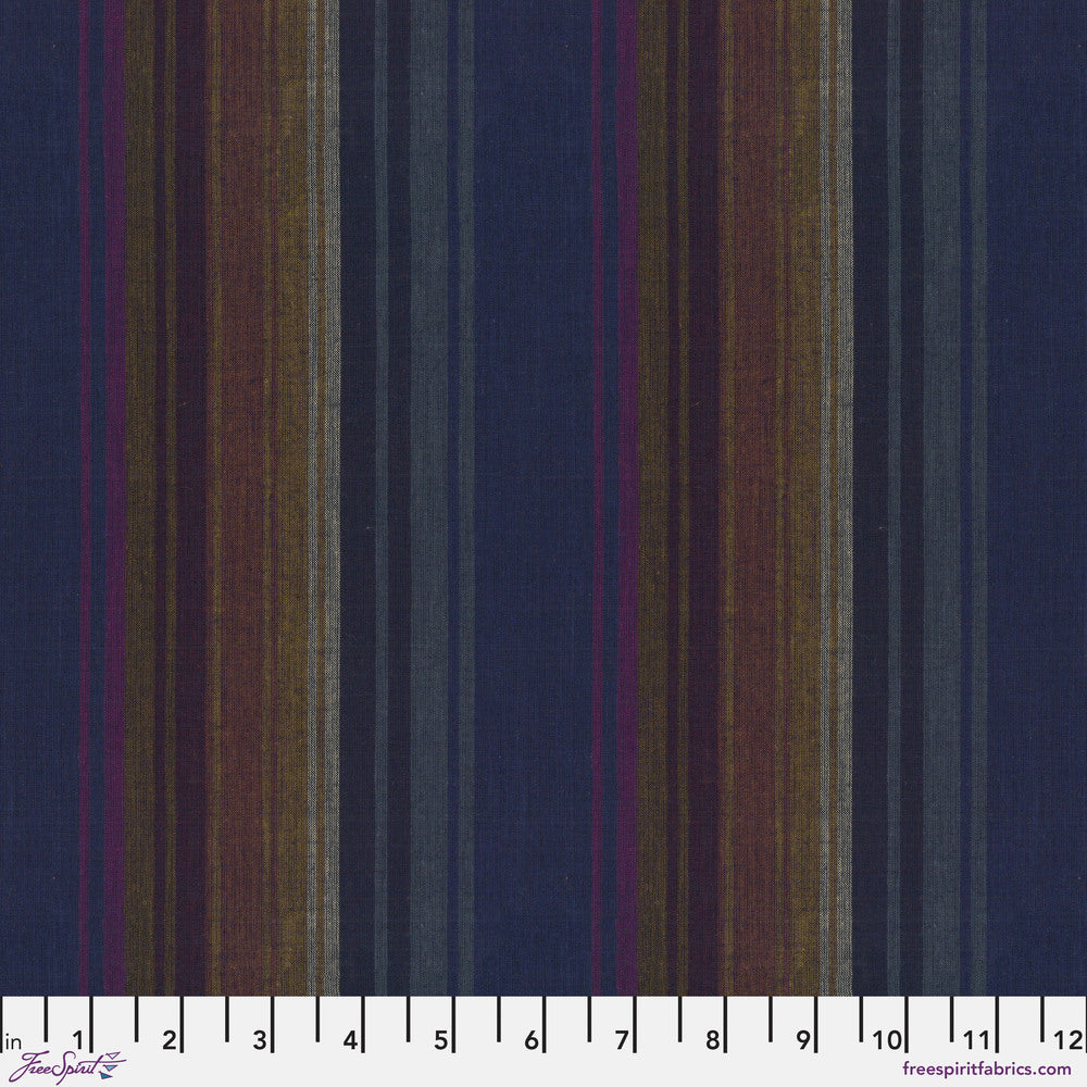 *Pre Order Kaffe Fassett WOVEN STRIPES WSGP004.MIDNIGHT Exotic Stripe..Priced per 25cm - due March/April 2025)