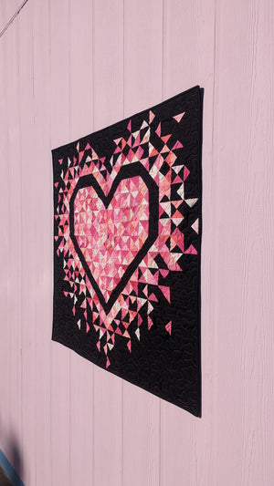 MINI Exploding Heart Quilt Pattern: Paper Pattern