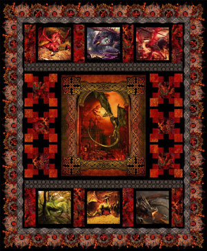 Dragons by Jason Yenter QUILT PATTERN for BLUE FURY & RED VERSION