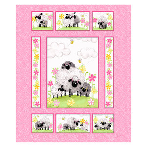 Lal the Lamb Mama Lal 36" Quilt Panel Pink by SusyBee. Priced per panel