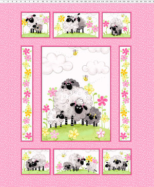 Lal the Lamb Mama Lal 36" Quilt Panel Pink by SusyBee. Priced per panel