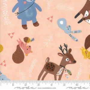 *PRE CUT WILD & FREE  35311 14 Rosie - Woodland Critters Pink - PRICED BY A 1 METRE PIECE