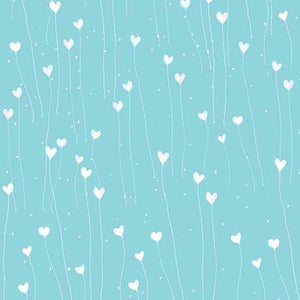 GIFT OF FRIENDSHIP HEARTS 26030 LT TEAL.Priced per 25cm.