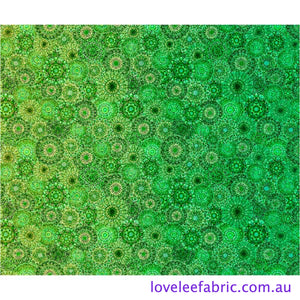 Jewelscape KALEIDOSCOPE MEDALLION OMBRE GREEN 28979 G.Priced per 25cm.