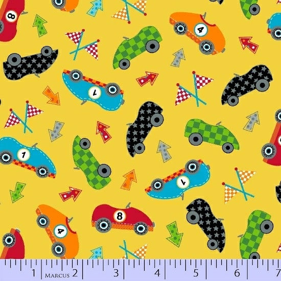 Marcus Fabrics - Go Go Dino R37 9731 0133 Yellow.Priced per 25cm