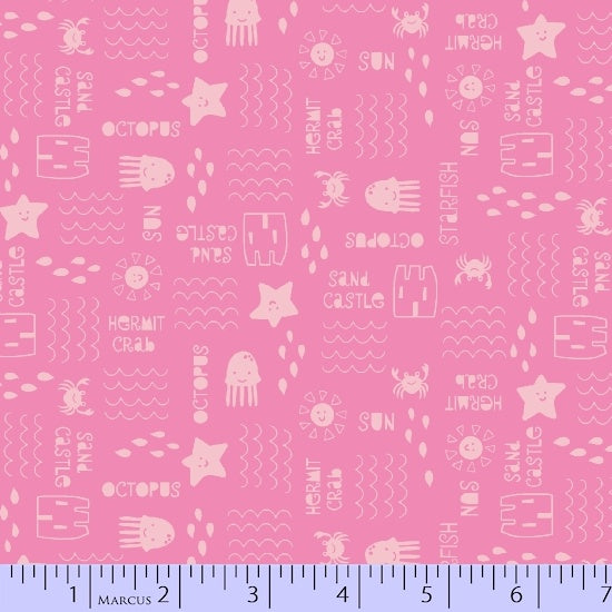 Marcus Fabric  Chasing Waves by Red Brolly - 9737-0124 - pink.Priced per 25cm