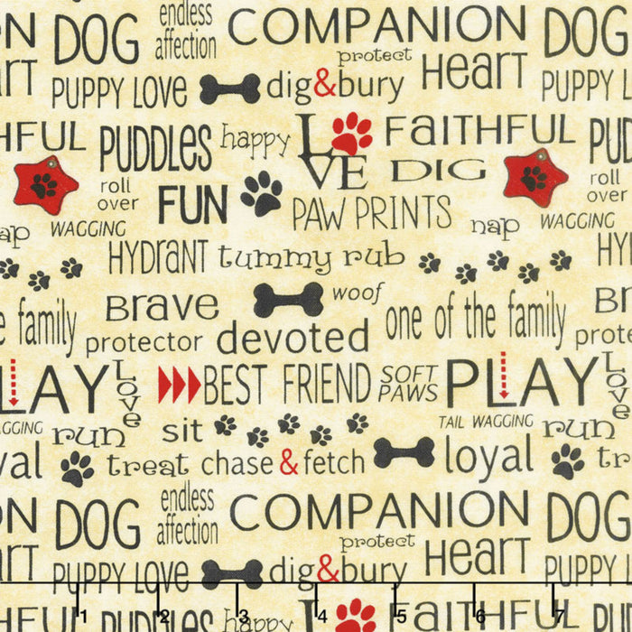 Dog Wisdom - Words A/O Golden Tan.Priced per 25cm