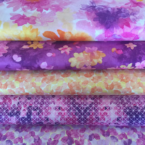 SOIREE By Studio 8 SPACED WATERCOLOR FLORAL 26272V PURPLE.Priced per 25cm.