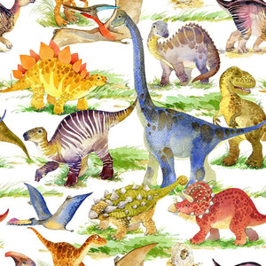 Dinosaur Friends by Jason Yenter 3 DIN 1, Dinosaur Friends Multi.Priced per 25cm
