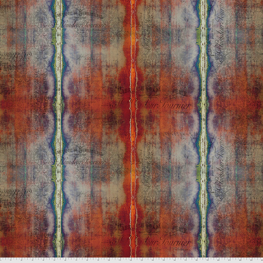 Abandoned  2 - Dyed Stripe MULTI by Tim Holtz PWTH143.Priced per 25cm