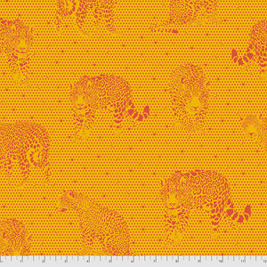 Daydreamer - Lil Jaguars - Papaya - PWTP174. Priced per 25cm.Tula Pink