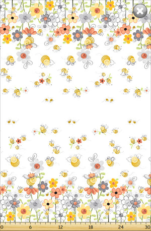 Sweet Bees Border by SusyBee SB20361-100.Priced per 25cm
