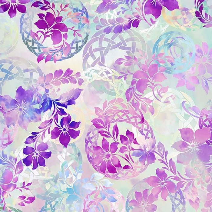 Unicorns by Jason Yenter 5UN 1, MISTY FLORAL IN CELTIC KNOT.Priced per 25cm