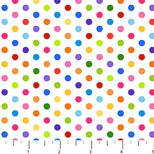 Northcott Color Play 24912 10 White Small Multi Size Dots .Priced per 25cm.