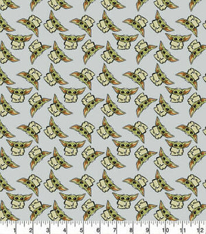 Camelot Fabrics - The Child Tossed Grey (Baby Yoda).Priced per 25cm